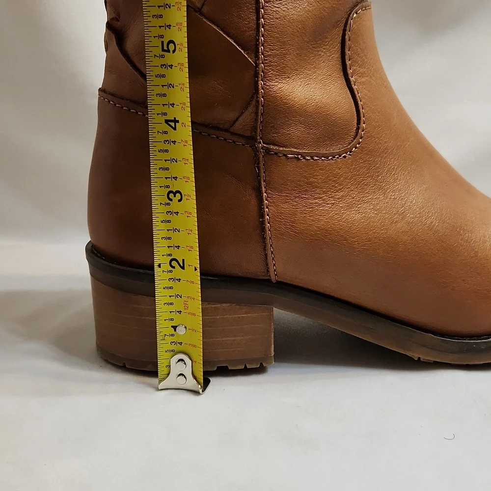 Fabianelli Woven Brown Leather Tall Lined Boots (W Size 37)